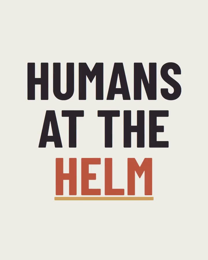 Northwake reel: the words Humans at the helm build up in kinetic type, a funding card counts up to $62M, a dashboard counts up to $410M